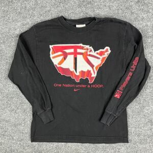 Nike Long Sleeve T-Shirt Boys Size Large Black USA Hoop Graphic Athletic Tee